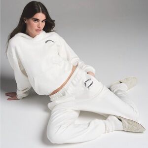 RARE Skims Athletics Cotton Fleece Pullover Hoodie Marble with Graphic NWT